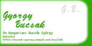 gyorgy bucsak business card