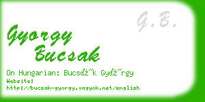 gyorgy bucsak business card